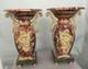 Empty-pocket Vases, Art Deco Garniture, Gilt Bronze, Persian Red Marble