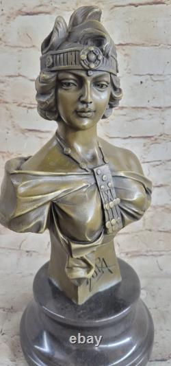 English: French Bronze M Bust of a Beautiful Woman by Villanis Art Deco Cast