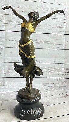 English translation: French Bronze Art Deco / New Style Female Sculpture by P. Philippe