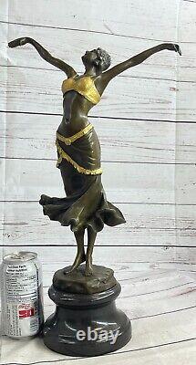 English translation: French Bronze Art Deco / New Style Female Sculpture by P. Philippe