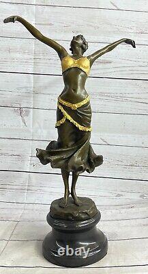 English translation: French Bronze Art Deco / New Style Female Sculpture by P. Philippe