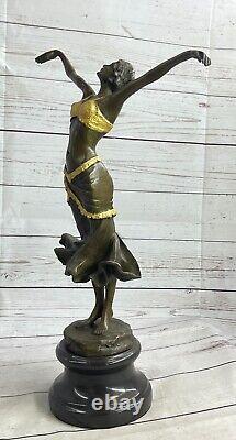 English translation: French Bronze Art Deco / New Style Female Sculpture by P. Philippe