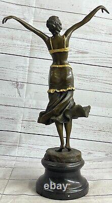 English translation: French Bronze Art Deco / New Style Female Sculpture by P. Philippe