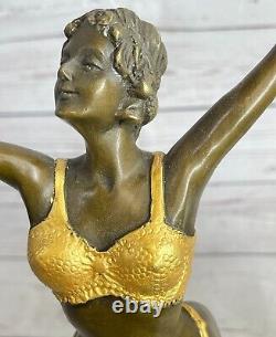 English translation: French Bronze Art Deco / New Style Female Sculpture by P. Philippe