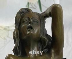 Erotic Art Deco Bronze Sculpture Sexy Chair Statue Figurine Art Large