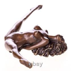 Erotic bronze figure of a female nude