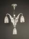 Ets L. Eliot's Art Deco Bronze Silvered And Molded-pressed Glass Chandelier