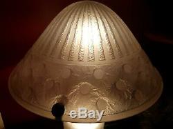 Exceptional Lamp Daum Nancy France Art Deco Glass Paste Has Clears The Acid