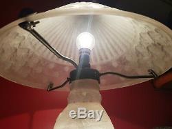 Exceptional Lamp Daum Nancy France Art Deco Glass Paste Has Clears The Acid