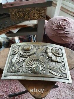 Exceptional Ornamental Plaque Bronze Art Deco Decoration Signed