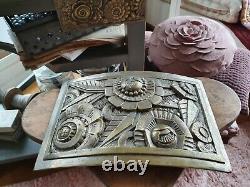 Exceptional Ornamental Plaque Bronze Art Deco Decoration Signed