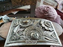 Exceptional Ornamental Plaque Bronze Art Deco Decoration Signed