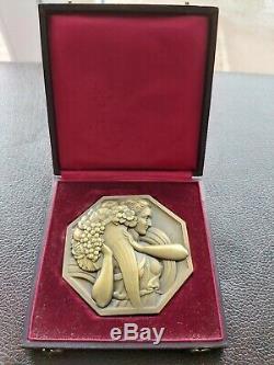 Exceptional Rare Art Deco Medaille Paul Marianne Turin Abundance Bronze