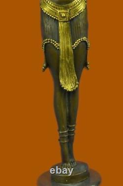 Exotic Bronze Dancer Statue Gold Skating Font Classic Art Deco Style