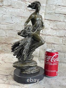 Expressive Art Deco Bronze Male Bust / Nude Man Figurine Sculpture