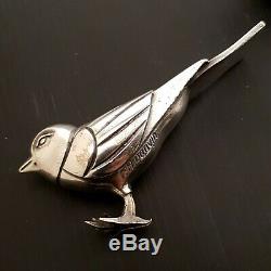 F. H Danvin Pair Of Birds Silver Bronze Art Deco. Bookend