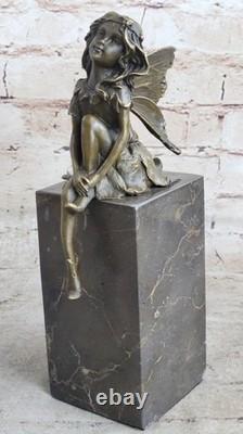 Fabulous Good Fairy Bronze Cast Metal Art Deco Statue / 9 Large Figurine Nr