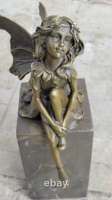 Fabulous Good Fairy Bronze Cast Metal Art Deco Statue / 9 Large Figurine Nr