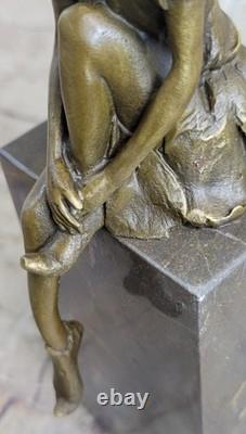 Fabulous Good Fairy Bronze Cast Metal Art Deco Statue / 9 Large Figurine Nr