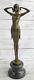 "figurative Bronze Sculpture By Dh Chiparus: Yambo Dancer Lady Woman Art Deco Signed"