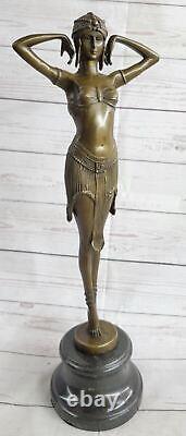 'Figurative Bronze Sculpture by Dh Chiparus: Yambo Dancer Lady Woman Art Deco Signed'