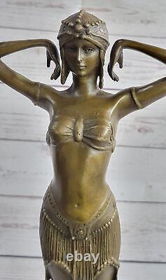 'Figurative Bronze Sculpture by Dh Chiparus: Yambo Dancer Lady Woman Art Deco Signed'