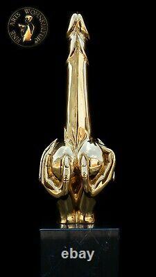 Fine Arts Wohnkultur Bronze Sculpture Figure Phallus In The Hand Of An Erotic