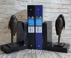 Fine Pair De Dali Bronze Austrian Serre-books Bird Art Deco Sculpture Sale