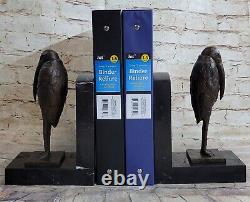 Fine Pair De Dali Bronze Austrian Serre-books Bird Art Deco Sculpture Sale