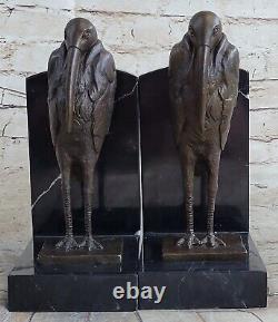 Fine Pair De Dali Bronze Austrian Serre-books Bird Art Deco Sculpture Sale