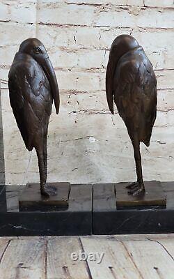 Fine Pair of Austrian Bronze Dali Bird Art Deco Sculpture for Sale