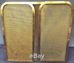 Fireplace Screen 3-panel Golden Brass. Art Deco 1930's H48 CM L100 CM