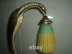 Foot Lamp Bronze Art Nouveau / Deco Galle Daum Muller Majorelle In 1900 Guimard