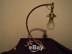 Foot Lamp Bronze Tulip Galle Daum Muller Art Deco / New Pate Glass