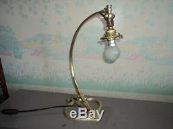 Foot Lamp Bronze Tulip Galle Daum Muller Art Deco / New Pate Glass