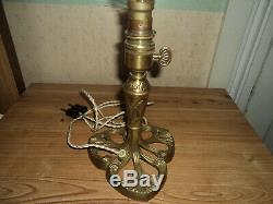 Foot Lamp Bronze Tulip Galle Daum Muller Art Deco / New Pate Glass