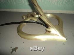 Foot Lamp Bronze Tulip Galle Daum Muller Art Deco / New Pate Glass