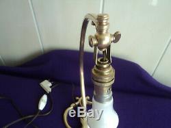 Foot Lamp Bronze Tulip Galle Daum Muller Art Deco / New Pate Glass