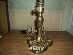 Foot Lamp Bronze Tulip Galle Daum Muller Art Deco / New Pate Glass