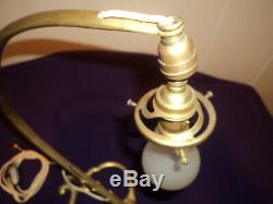 Foot Lamp Bronze Tulip Galle Daum Muller Art Deco / New Pate Glass