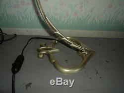 Foot Lamp Bronze Tulip Galle Daum Muller Art Deco / New Pate Glass