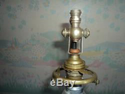 Foot Lamp Bronze Tulip Galle Daum Muller Art Deco / New Pate Glass