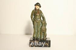 Former Bronze Signed Alfred Jorel Art Deco Chryselephantine