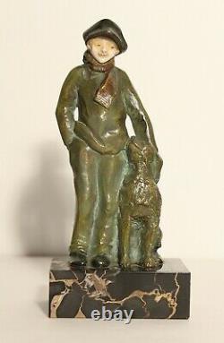 Former Bronze Signed Alfred Jorel Art Deco Chryselephantine