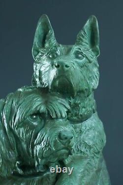 Former Grand Group Bronze Dog Berger Briard Irénée Rochard Art Deco 60 CM