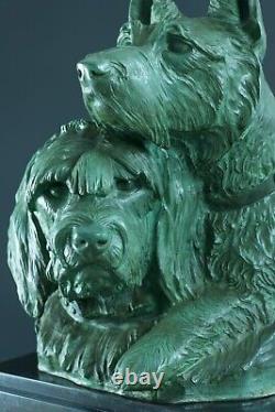 Former Grand Group Bronze Dog Berger Briard Irénée Rochard Art Deco 60 CM