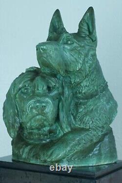 Former Grand Group Bronze Dog Berger Briard Irénée Rochard Art Deco 60 CM