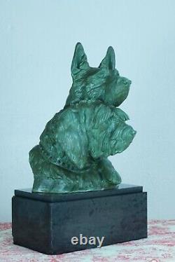 Former Grand Group Bronze Dog Berger Briard Irénée Rochard Art Deco 60 CM