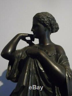 Former Great Sculpture Regulates Patina Bronze Signed E. Dubois Statue Art Deco