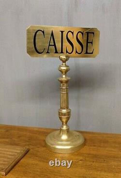 Former Panneau De Comptoir Store Caisse In Brass Bar Craft Plate Teaches